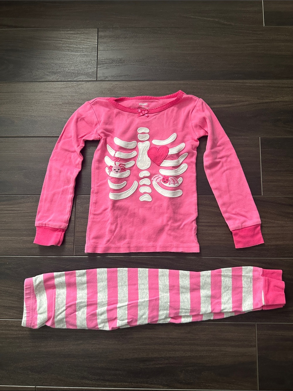 Gymboree Pink Skeleton Pajamas 4T